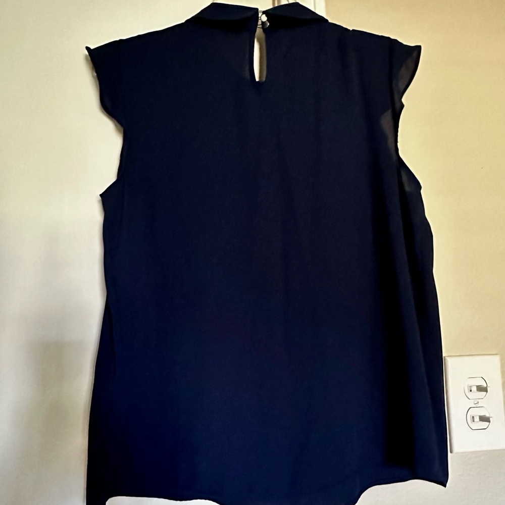 Elle Navy Blue Dress Shirt, Size Small
